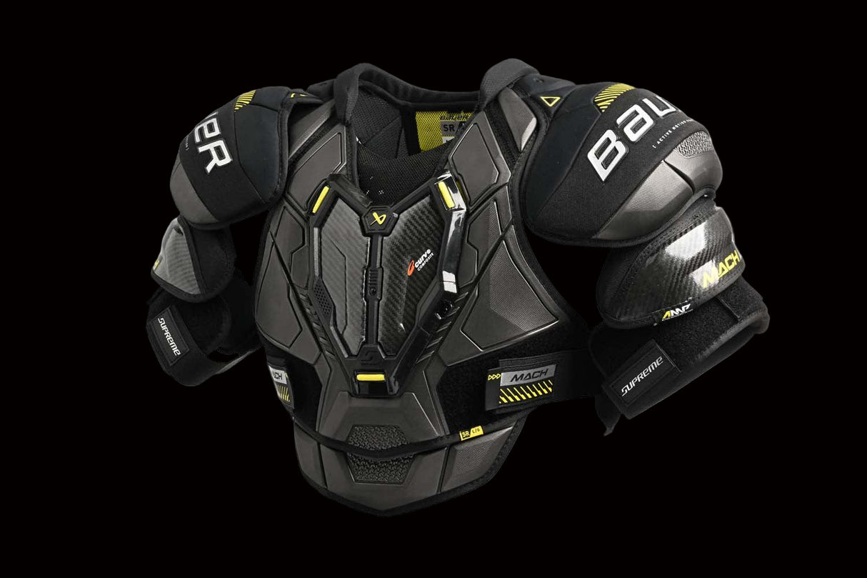 Bauer Supreme MACH Shoulder Pads for superior protection and mobility on the ice.