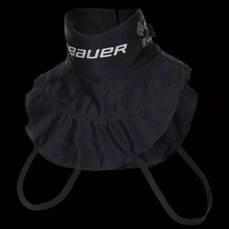 Black Bauer NG23 Premium Neck Guard Bib with straps and brand logo visible on the upper part.