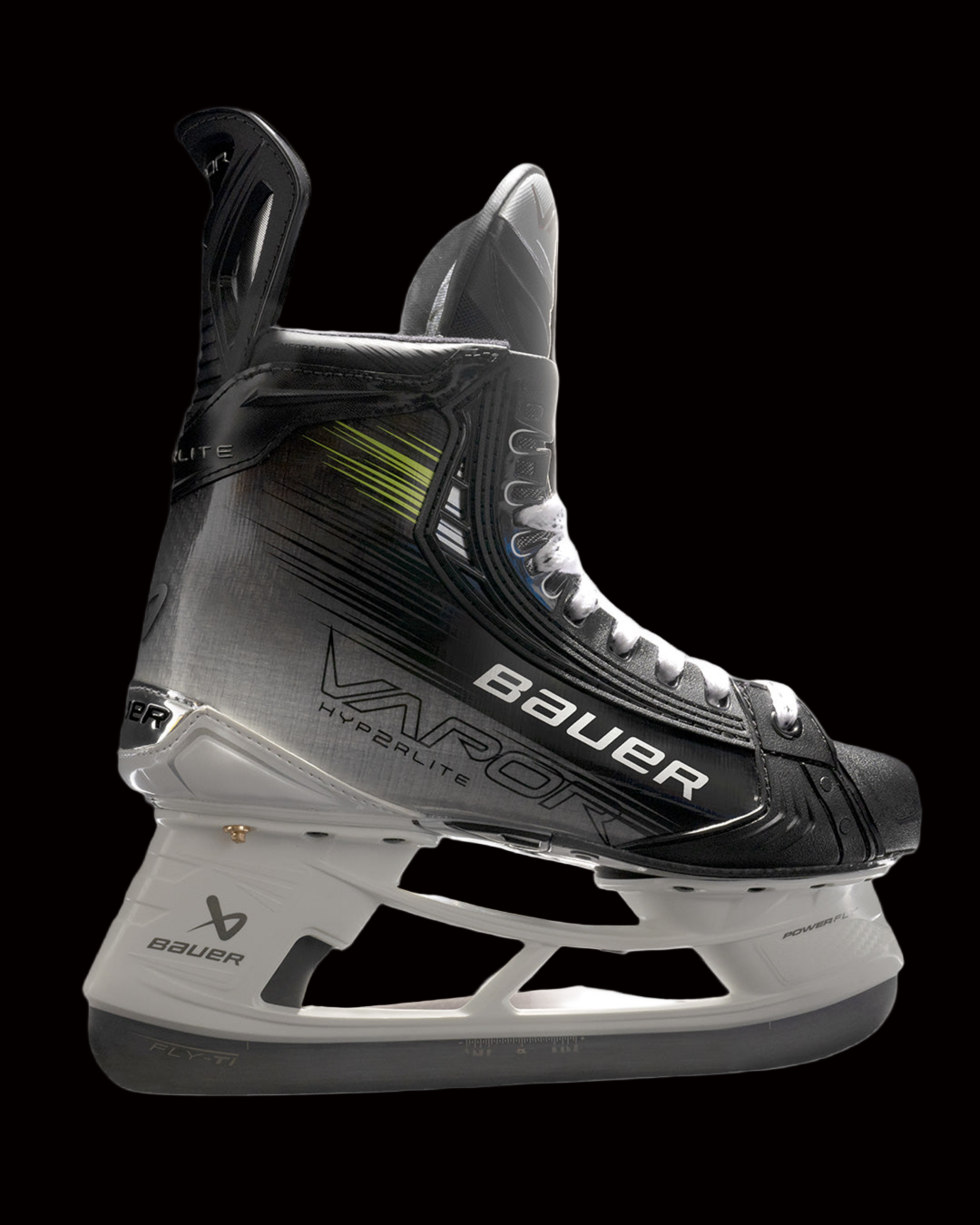 Bauer Vapor Hyperlite2 Skates with Powerfly holder and 3D Lasted Carbon CURV Composite.
