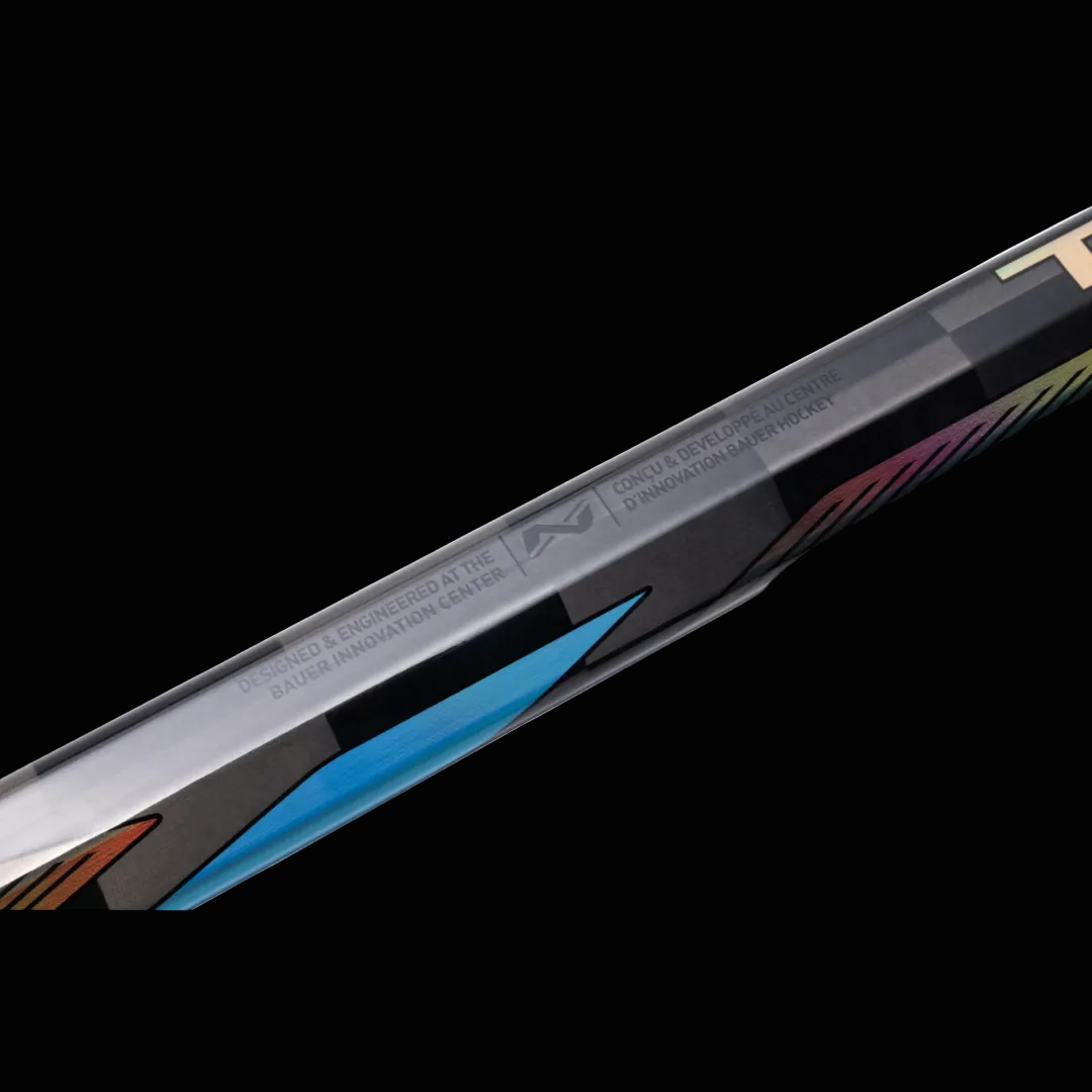 Bauer Nexus Tracer Hockey Stick close-up showing TeXtreme® carbon fiber wrap design.