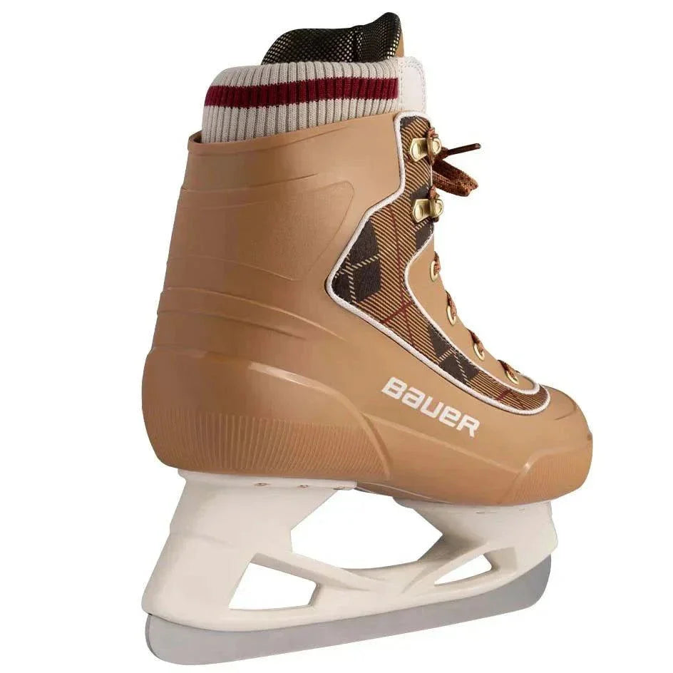 Bauer Chamonix Lifestyle Skates with sherpa-lined interior and plaid design.