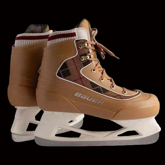 Bauer Chamonix Lifestyle Skates with sherpa-lined interior and plaid design.