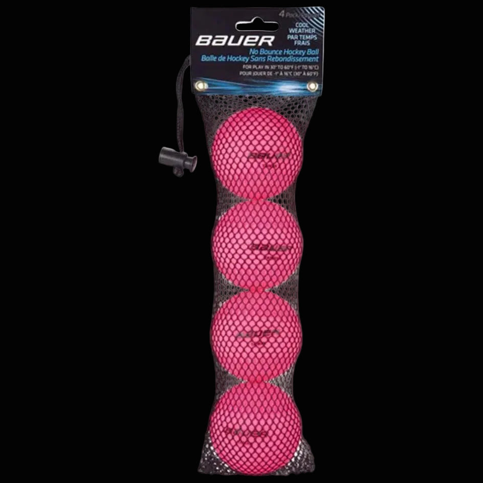 Bauer No Bounce Hockey Balls 4 pack - Pink