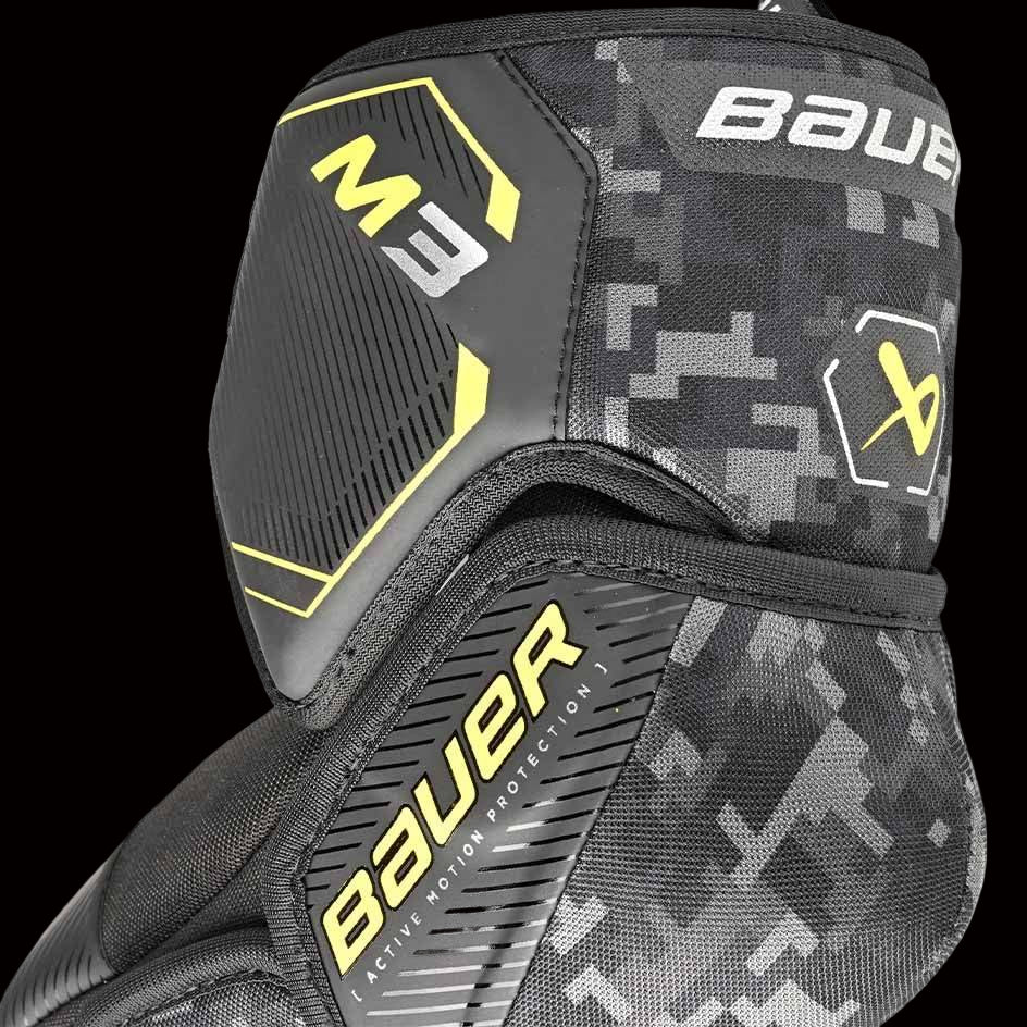 Bauer Supreme M3 Elbow Pads with low-profile split cap for flexibility and protection.