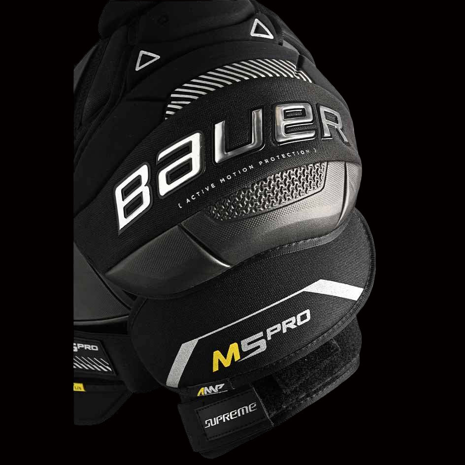 Bauer Supreme M5 Pro Shoulder Pads for ice hockey, offering elite protection and ventilation.