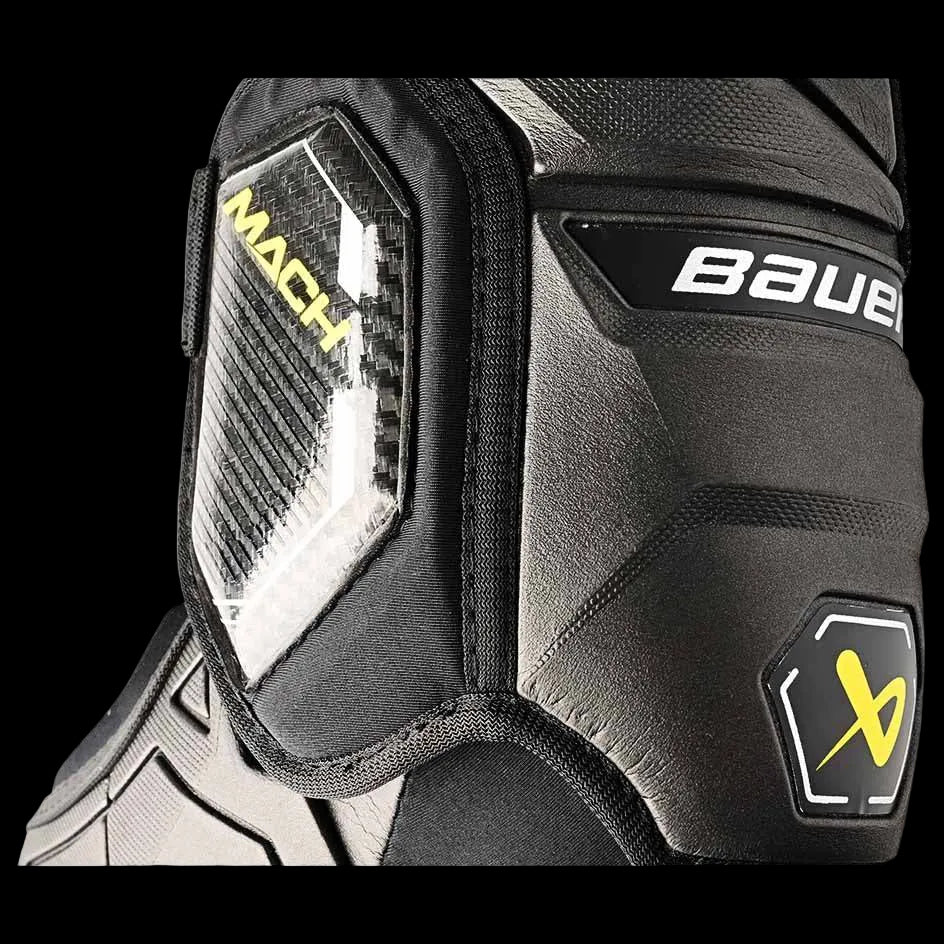 Bauer Supreme MACH Elbow Pads, black design, protective hockey gear.