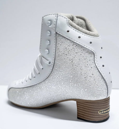 Jackson Synergy Sparkle boots showing blade mounting and heel detail