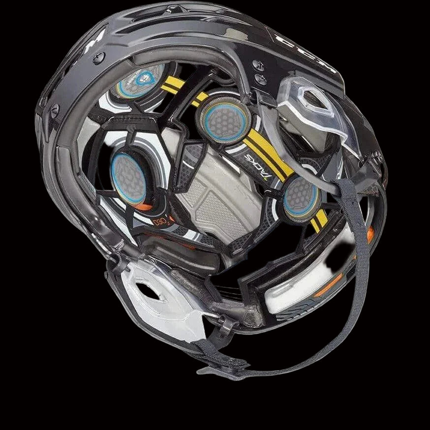 CCM Tacks 910 Helmet with advanced pro-grade technology, Fluid Inside pods, D3O Smart Material, and I.Q.Shion Gel Memory Foam for protection and comfort.