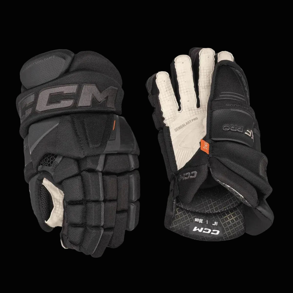 CCM Tacks XF Pro Hockey Gloves with Sensalast Pro palm and D3O Zero technology for comfort and protection.