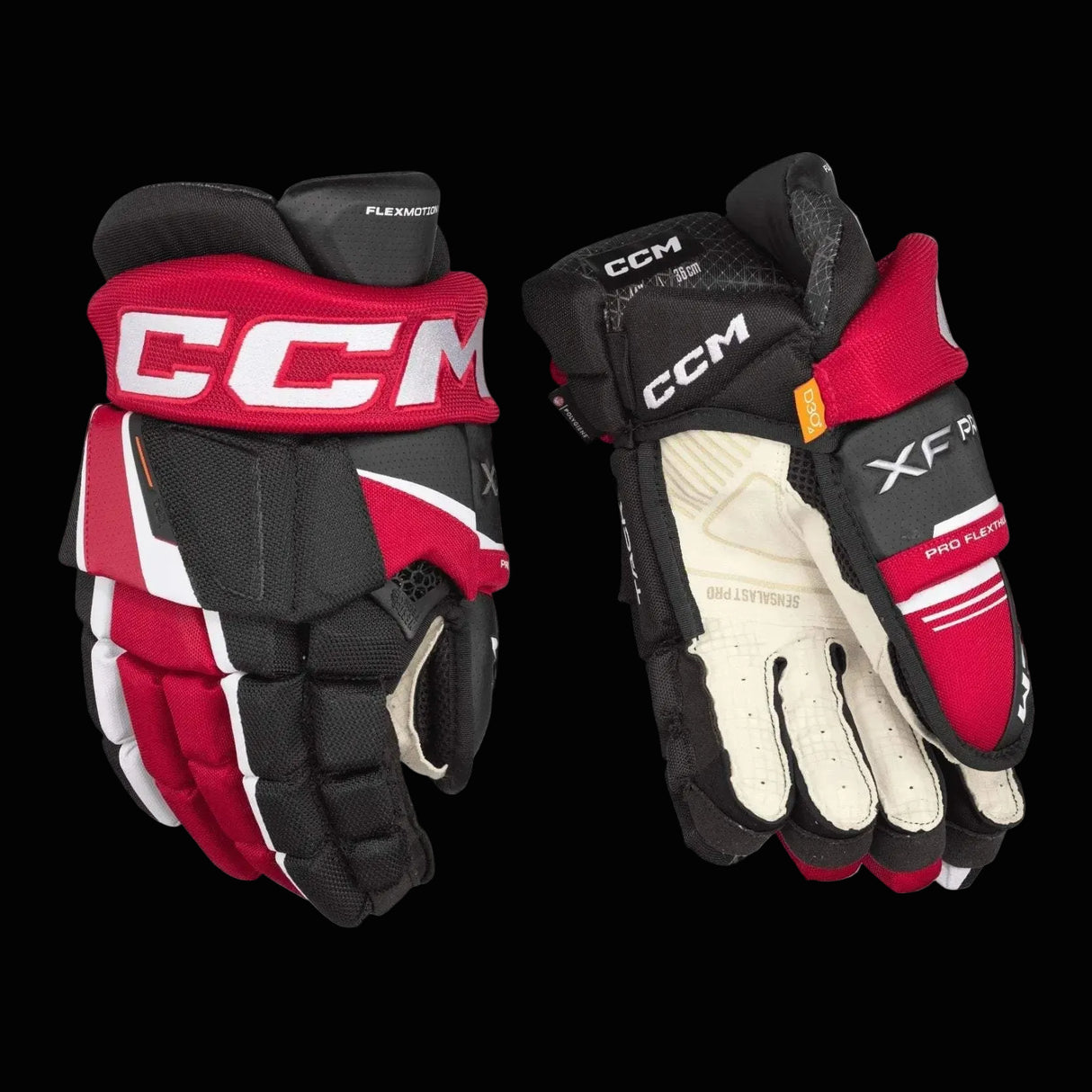 CCM Tacks XF Pro Hockey Gloves offering comfort, protection, and Sensalast Pro palm.
