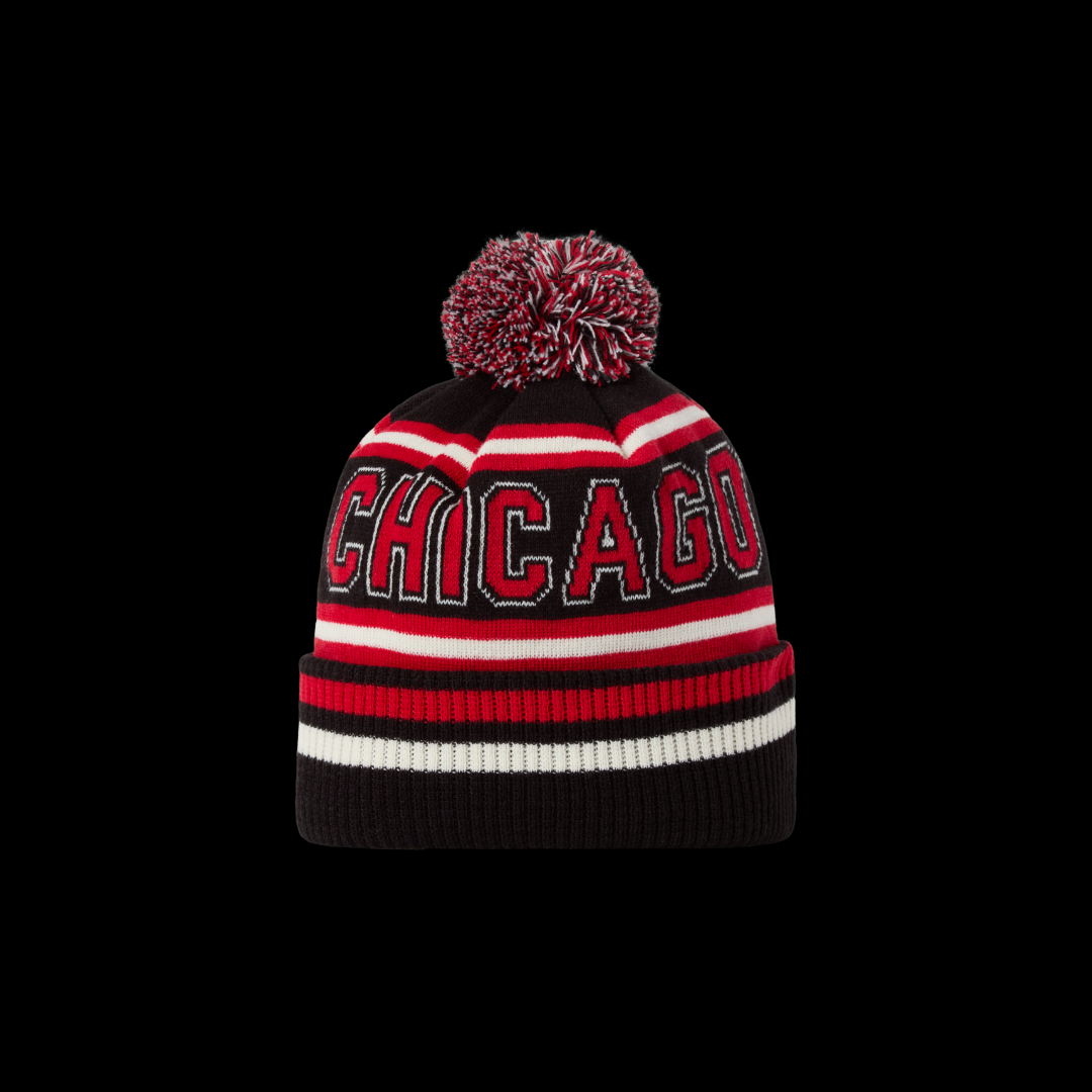 CCM HPM26 Chicago Fleeced Pom Knit Hat Black – Adult
