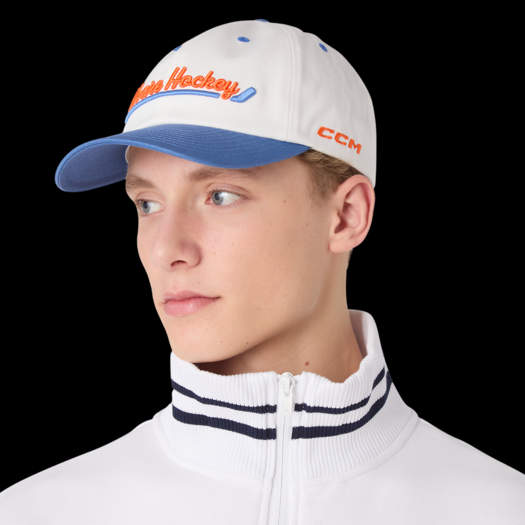 CCM Stripe Slouch Cap White
