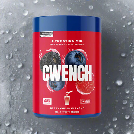 CWENCH Electrolyte Mix 315g Berry Crush Flavour packaging.