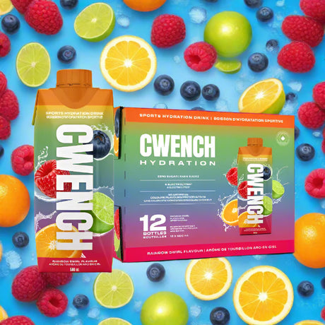 Gwench Hydration sports hydration drink packaging on a white background