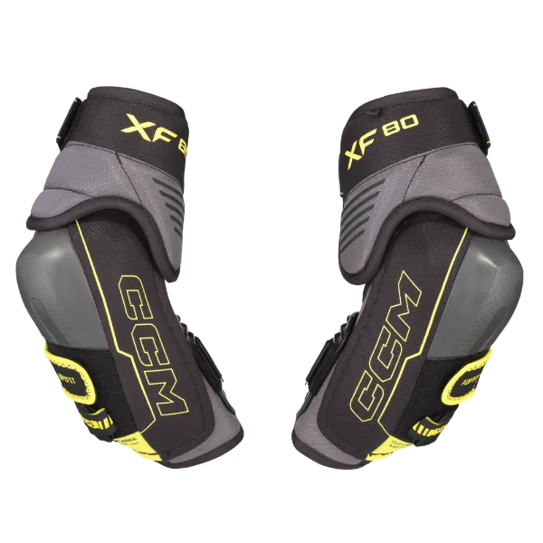CCM Tacks XF80 Junior Elbow Pads with anatomical design for mobility and protection.