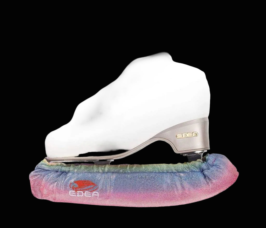 Colorful Edea Iris Blade Soaker with embroidered logo for protecting ice skate blades.