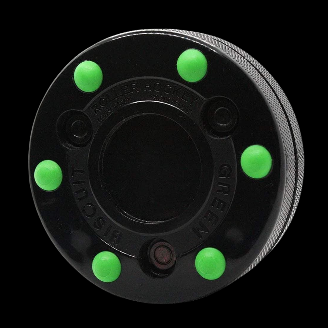 Green Biscuit Roller Hockey Puck