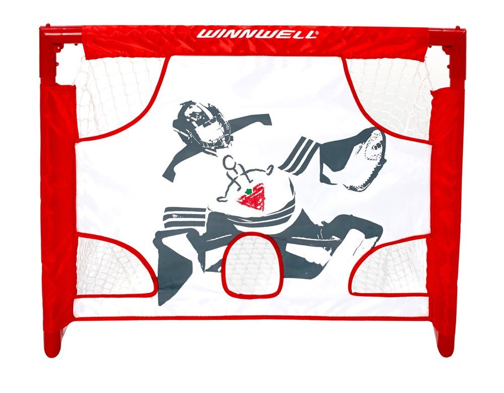 Winnwell Hockey Collapsible PVC Mini Net & Target W/2 Sticks, Ball & Case
