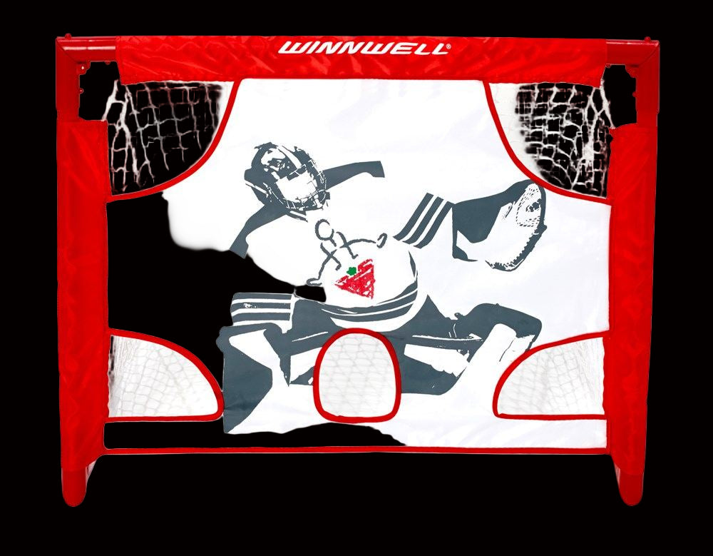 Winnwell Hockey Collapsible PVC Mini Net & Target W/2 Sticks, Ball & Case