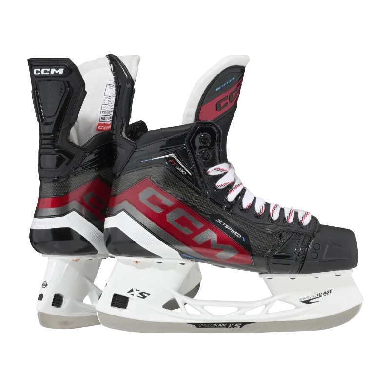 CCM Jetspeed FT680 Intermediate Hockey Skates with ultra-light composite material and one-piece boot design.