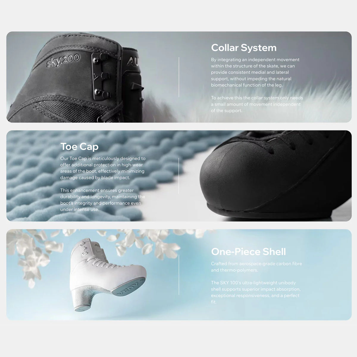Aura Sky 200 Figure Skate Boots Black