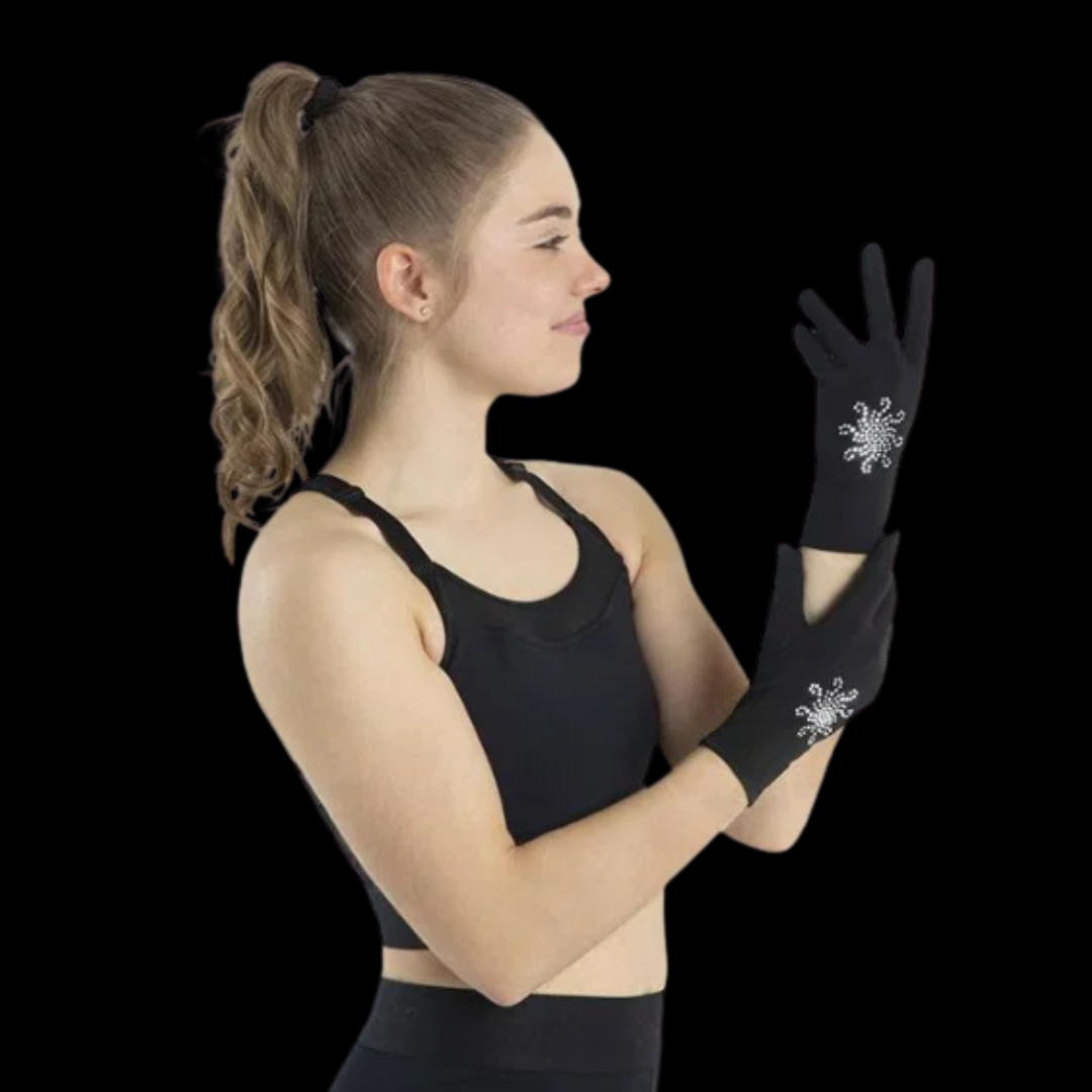 Mondor Thermal Ice Skating Gloves With Diamanté