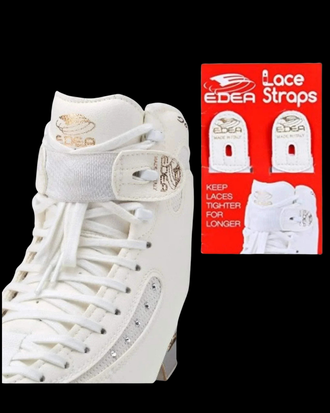 EDEA Elastic Lace Straps - Keep Laces Secure & Stylish (White/Black Available)