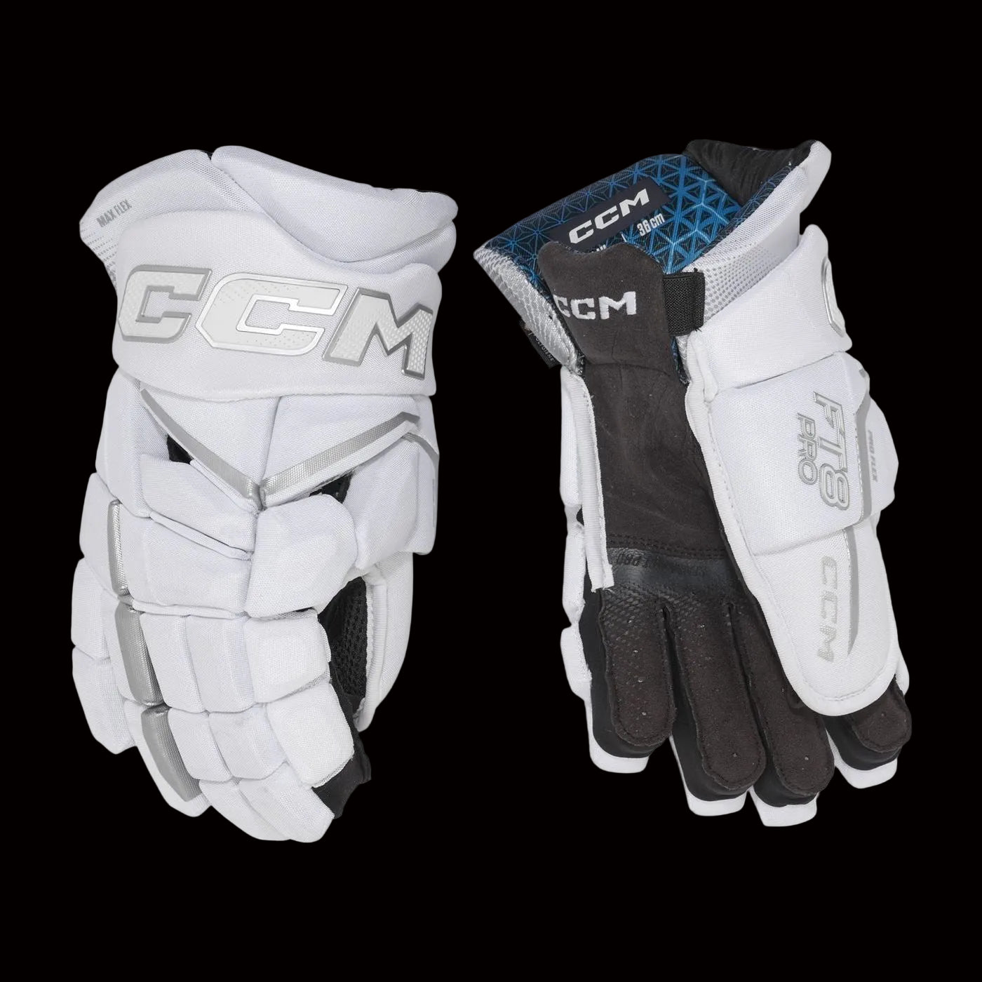 CCM Jetspeed FT8 Pro Hockey Gloves White Edition