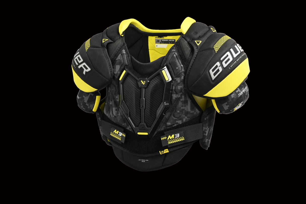Bauer Supreme M3 Shoulder Pads with full coverage and flexible design for optimal mobility and protection.