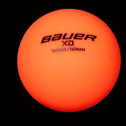 Bauer XD Xtreme Density No Bounce Hockey Balls 4 pack, ideal for all surfaces and climates.