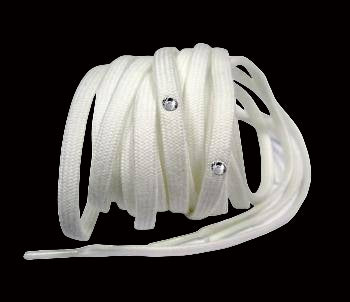 Edea Crystal Figure skate Laces with crystal embellishments, tangle-resistant polyester.