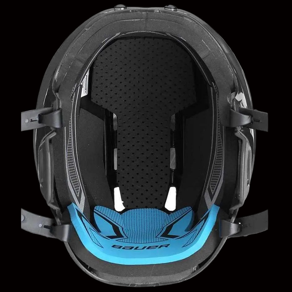 Bauer Prodigy Youth Hockey Helmet combo with dual-density foam liner and adjustable features.