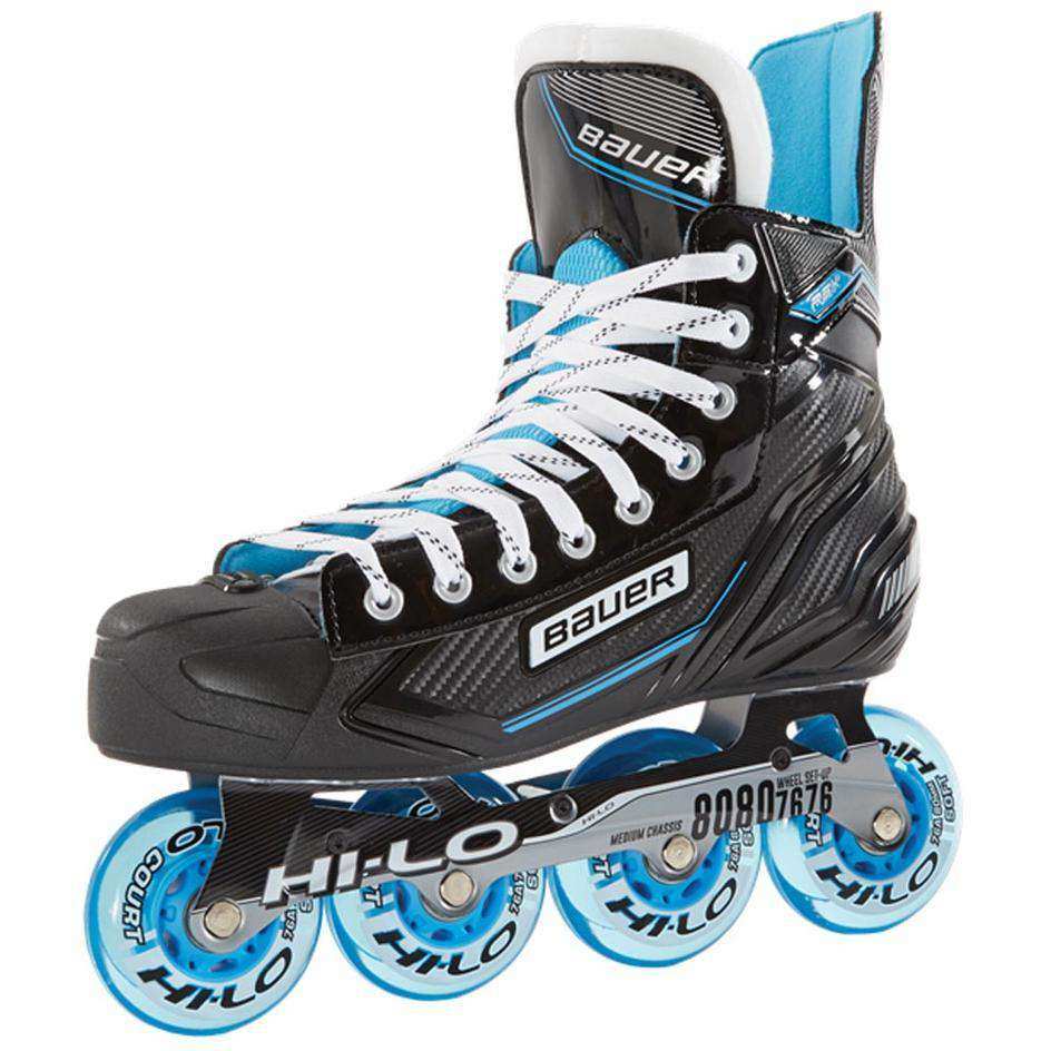 Bauer RSX Senior Inline Hockey Skates with HI-LO chassis and wheels for speed and comfort.