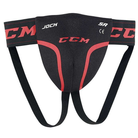 CCM Jock providing essential protection with black and red design.