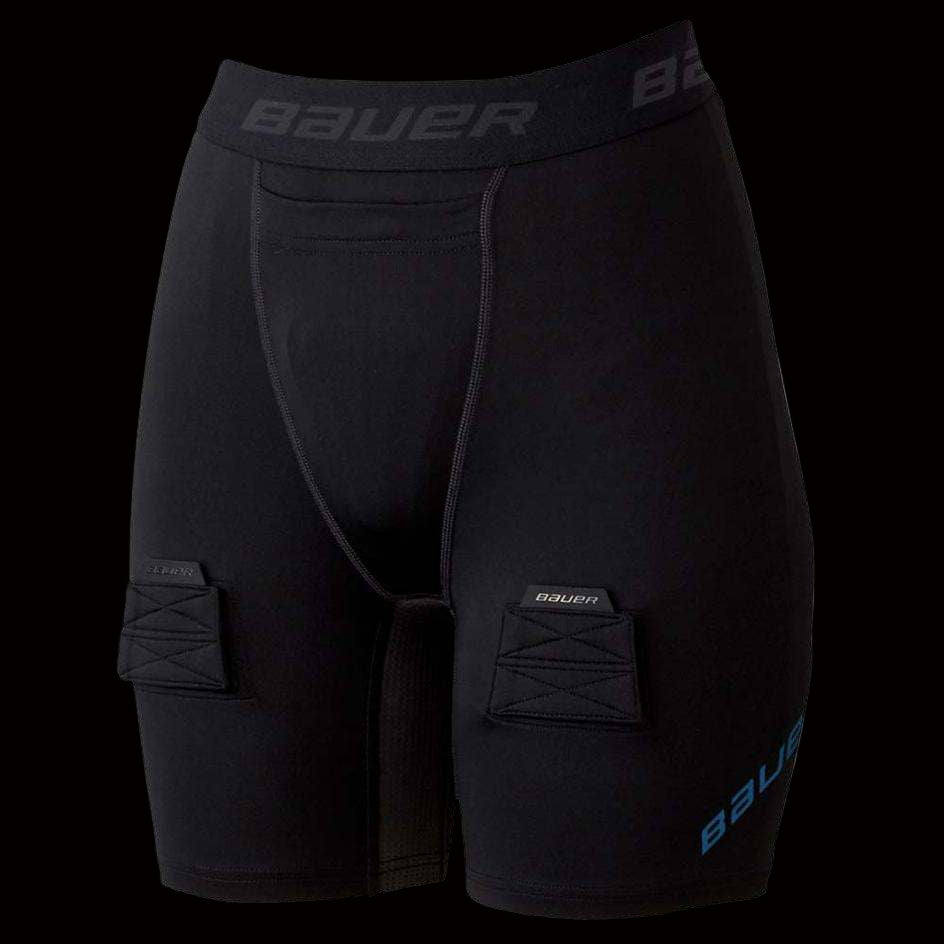Bauer Senior Compression Jill Shorts with breathable mesh inserts for ventilation.