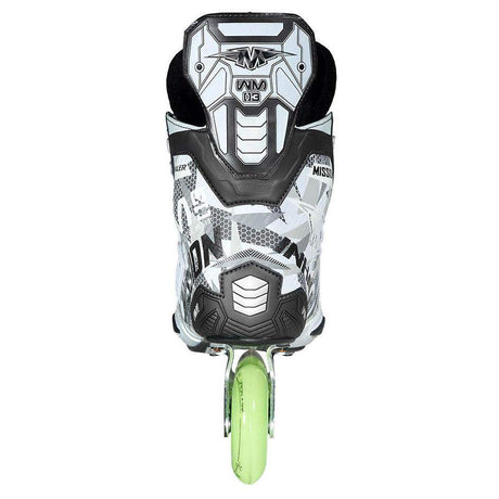Mission Inhaler WM03 Inline Hockey Skates with Hi-Lo chassis and Labeda Union wheels.
