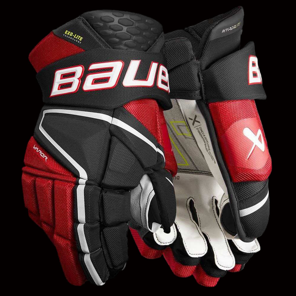 Bauer Vapor Hyperlite Hockey Gloves with lightweight protection and durable DuraCONNEKT palm.