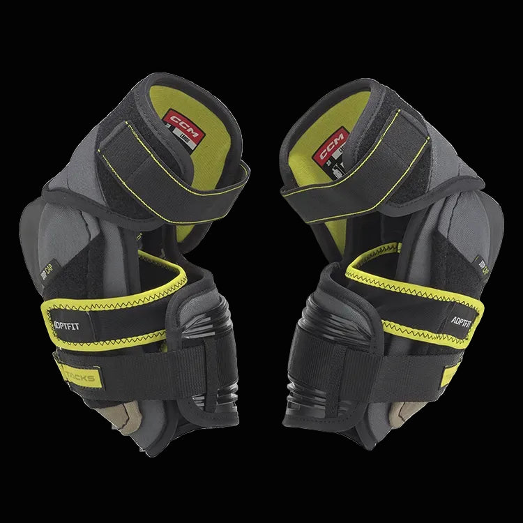 CCM Tack AS-580 Elbow Pads with MAX COVERAGE ASD construction and adjustable forearm strap.