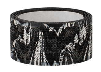 Lizard Skins Grip Tape, 0.5mm thick, black and white pattern, for hockey sticks, slip-resistant.