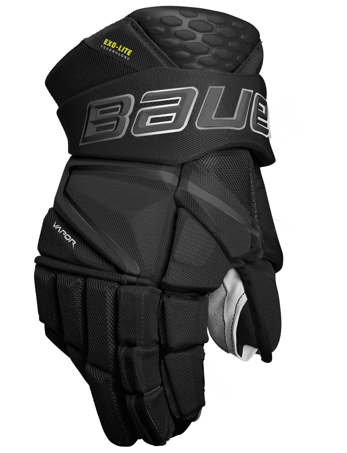 Bauer Vapor Hyperlite Hockey Gloves, lightweight protection, DC Tech foam, molded Shocklite plate, improved durability, DuraCONNEKT palm, NANOSENSE liner.