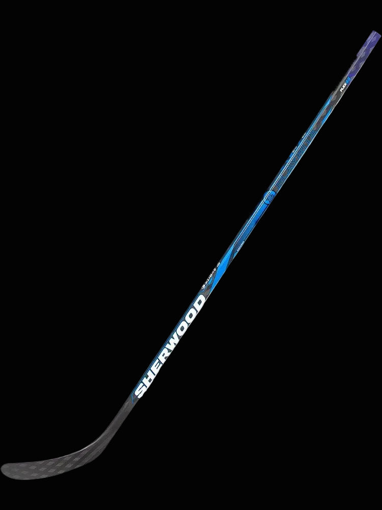 Sherwood Stick Playrite hockey stick for young players, blue and black design.