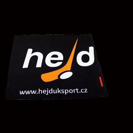 Hejduk Visor Cleaning Cloth with logo and website.