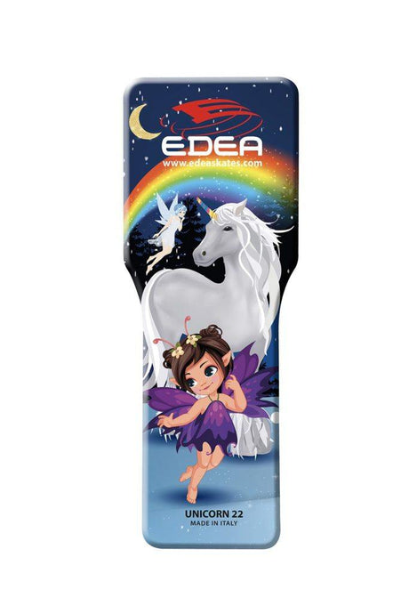 Edea Spinner with unicorn design, portable nylon tool for ice skating practice and warm-up.