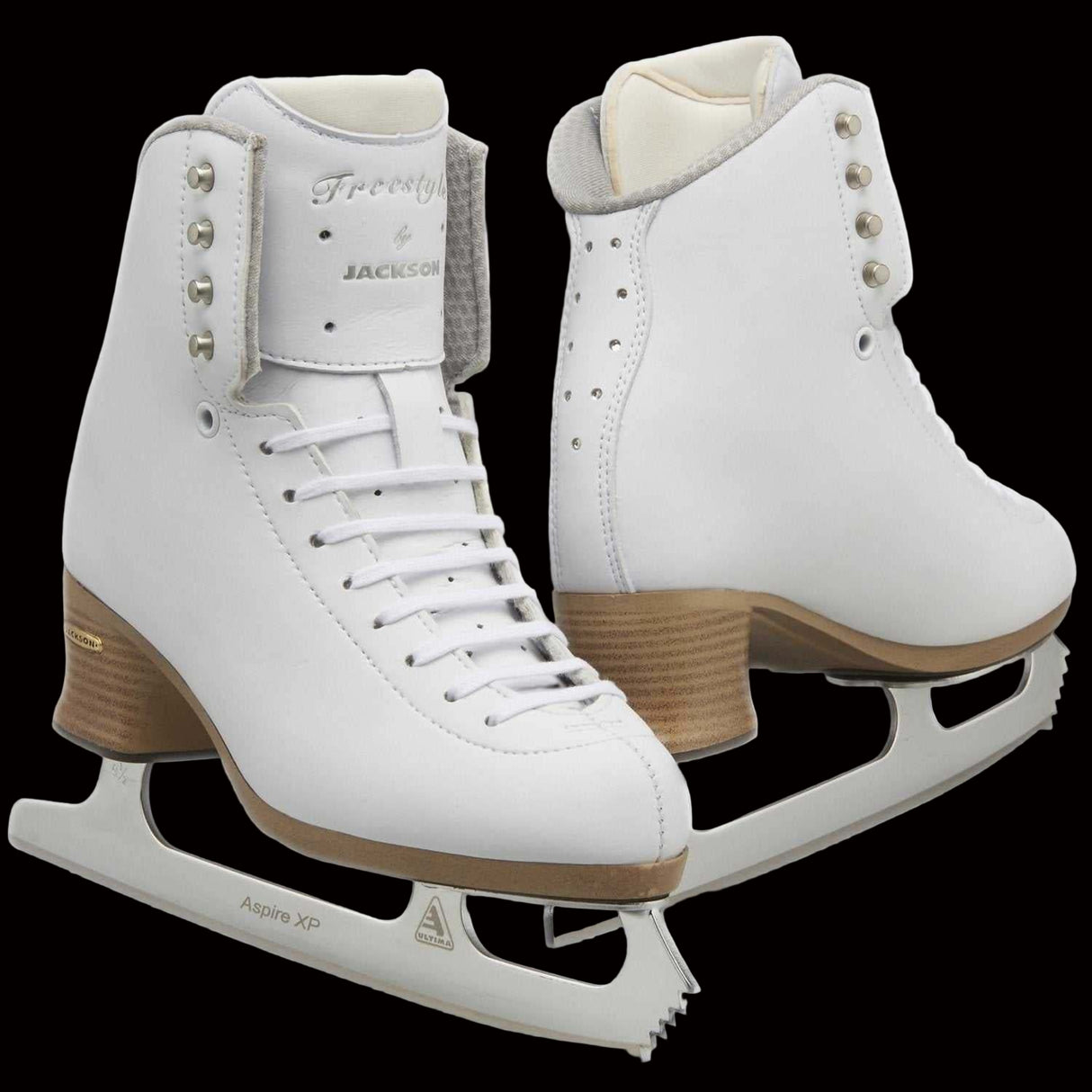 Jackson Freestyle FS2190 Figure Skates with Ultima Aspire XP blade and Swarovski crystals.
