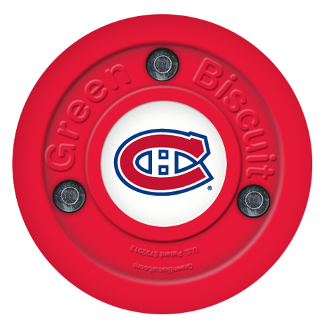 Green Biscuit NHL off-ice training hockey puck for stick handling and passing.
