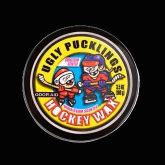 Ugly Stick wax hockey puckling tin with bubblegum scent.