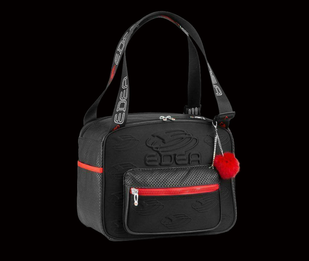 Edea Cube Skate Bag with embossed polyester, adjustable handles, and extra zip pockets.