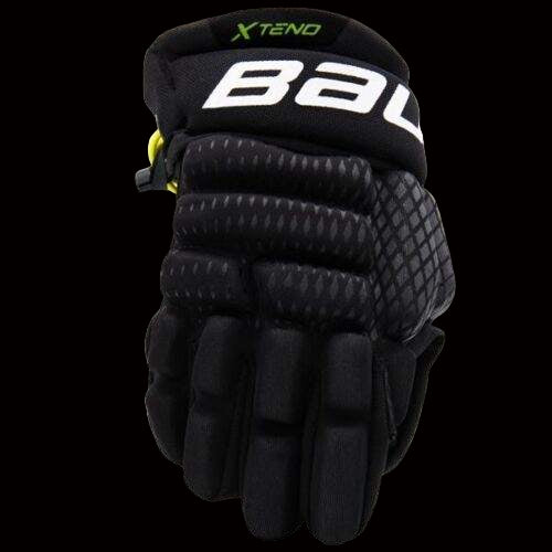 Bauer XTend Youth Starter Kit hockey glove with black padding and adjustable fit.