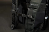 Back view of Bauer Tactical Backpack highlighting padded shoulder straps and sternum strap.