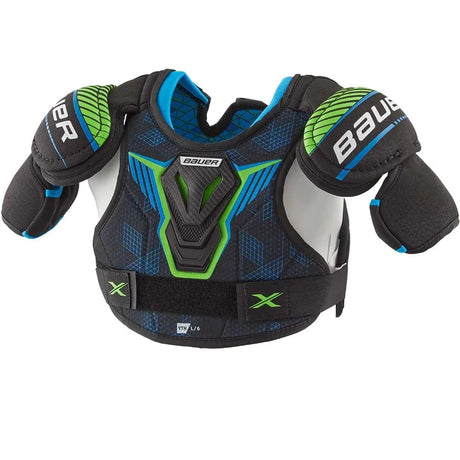 Bauer X Shoulder Pads Youth with FLEXCELL foam and injection molded protection for recreational play.